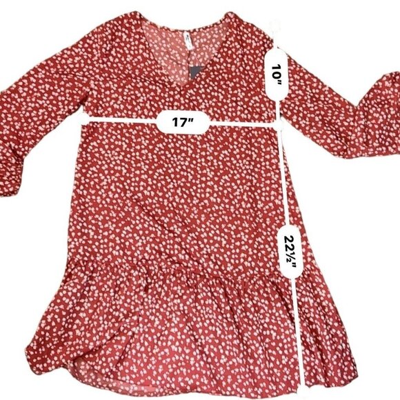 (5 for $25) ePretty Lantern Sleeve Ruffle‎ Tunic Dress size small NWT - Picture 6 of 6
